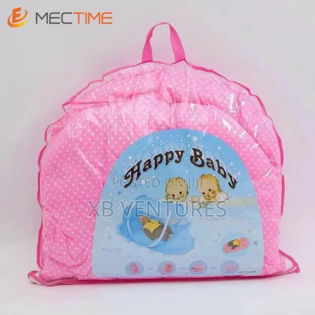 Baby Folding Mosquito Net Bed With Cotton Mat Pillow- Blue · Photo 2