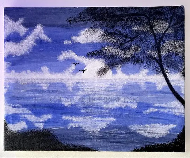 Hand-Painted Beautiful Breath-Taking Water Landscape. · Photo 1