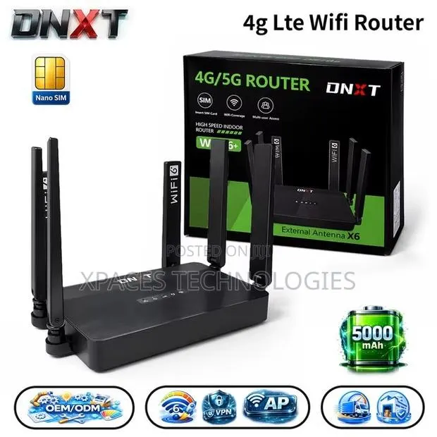Wi-Fi6+ DNXT WR950 4g/5g LTE Rechargeable Router (MTN, Telecel, Tigo) · Photo 1