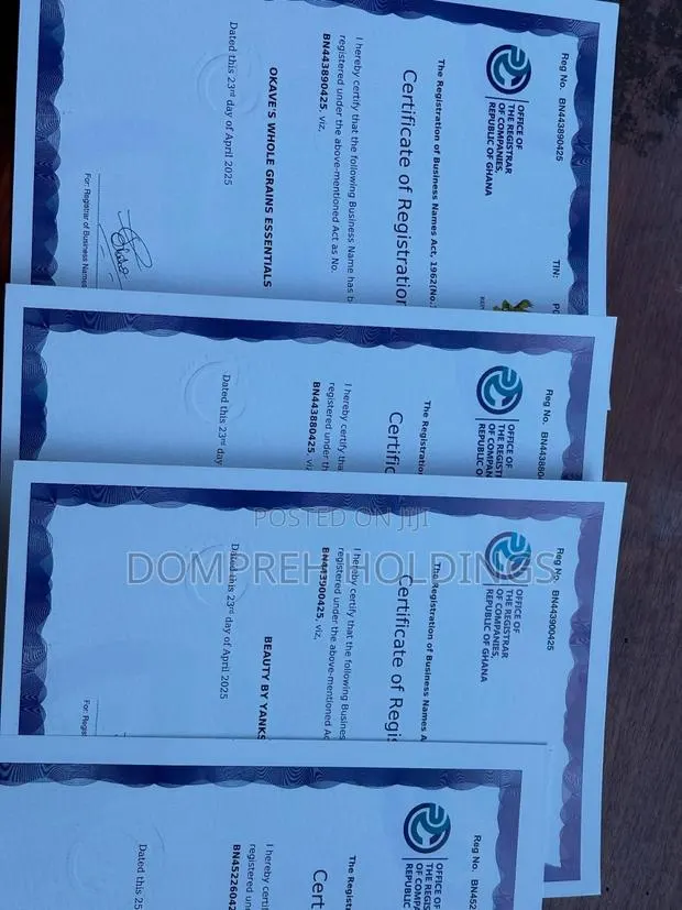 Business Name Registration Certificates · Photo 2