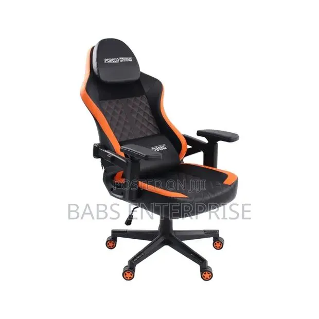 Porodo Gaming Ergonomic Gaming Chair – Black/Orange · Photo 1