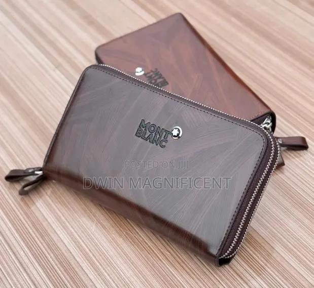 Montblanc Men's Large Double-Zip Leather Clutch Bag · Photo 1