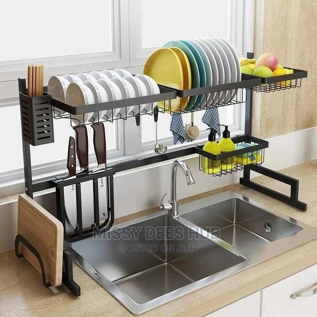 Large Metallic Over-the-Sink Rack · Photo 1