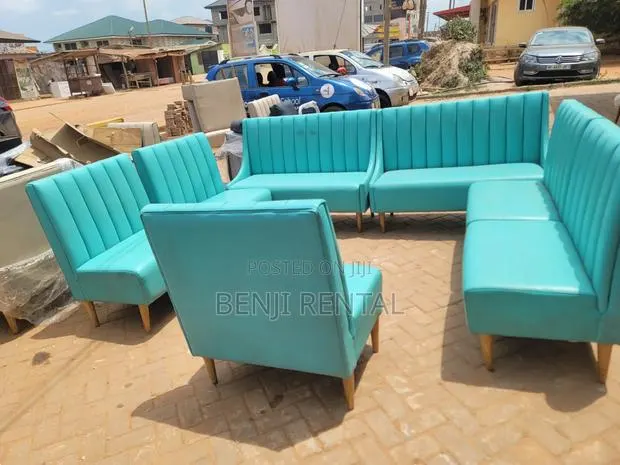 Modern Vintage 7-Seater Teal Channel Sofa Set · Photo 1
