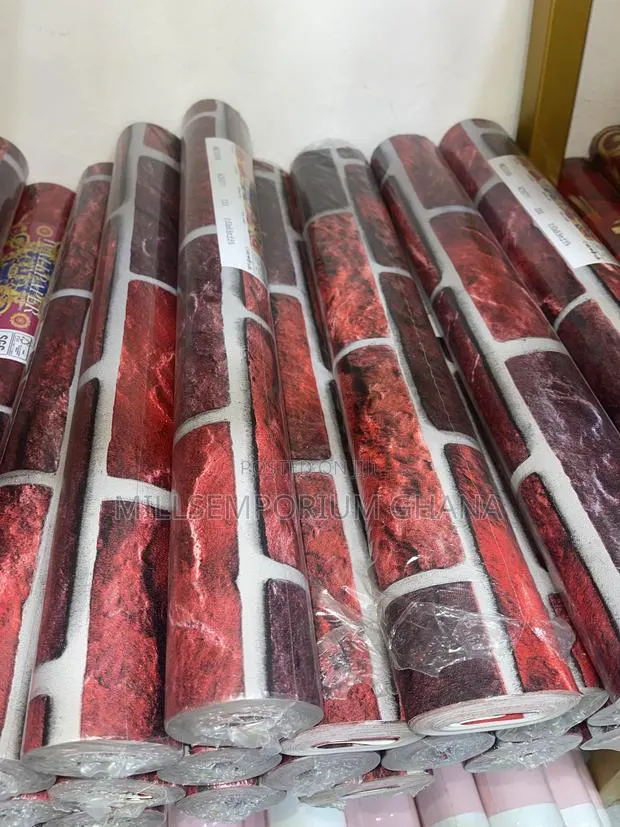 Red Brick Effect Wallpaper Rolls 11 Yards 3d Stone Millsemporiumghana · Photo 1