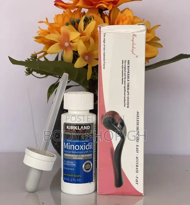 Hair and Beard Growth Set- Kirkland Minoxidil + Derma Roller · Photo 1
