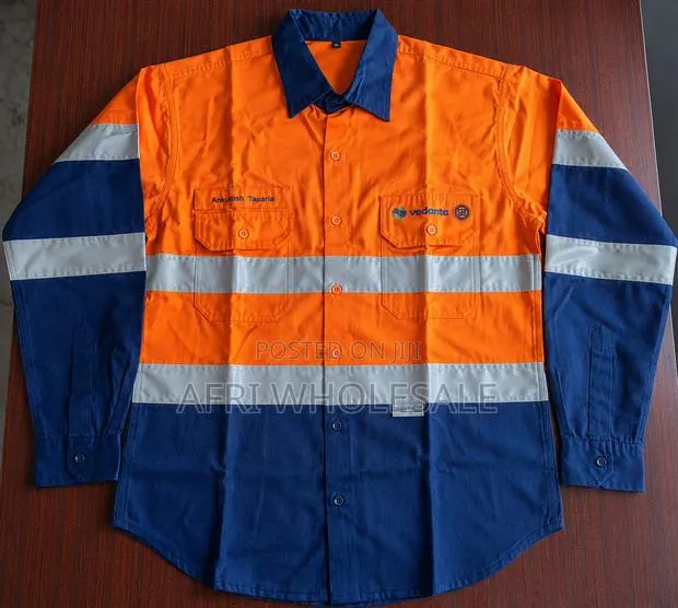 Safety Mining Cotton Reflective Work Shirt Uniform Workwear · Photo 1