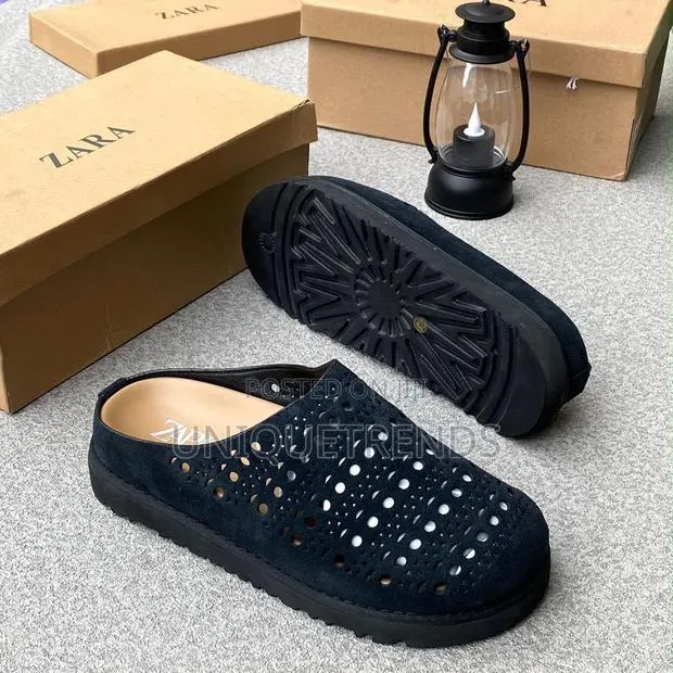 High Quality ZARA Suede Mules (Black and Brown) · Photo 1