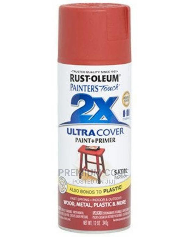Spray Paint, Satin Paparika/Red, 2x Ultra Cover Rust-oleum · Photo 2