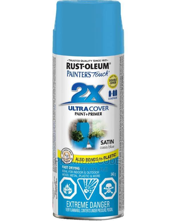 Spray Paint, Satin Oasis Blue, 2X Ultra Cover Rustoleum · Photo 2