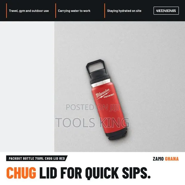 Packout Bottle 710Ml Chug Lid Red - · Photo 1