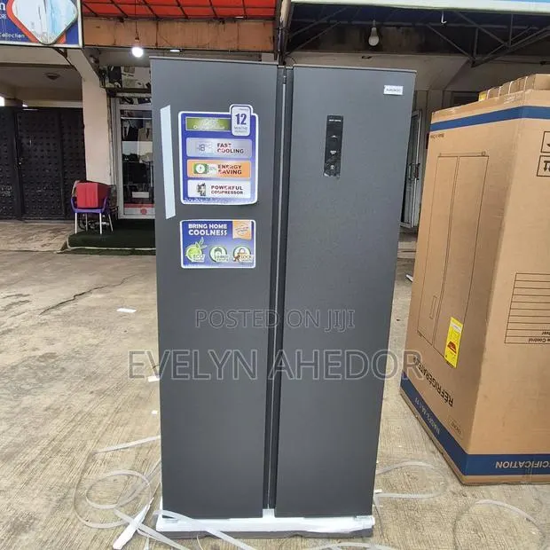 Dark Gray Colour of Nasco 400L Side by Side Two Doors Fridge for Sale · Photo 1