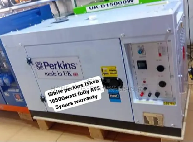 White 15kva Perkins Generator 16500watt Diesel 15kva Ats · Photo 1