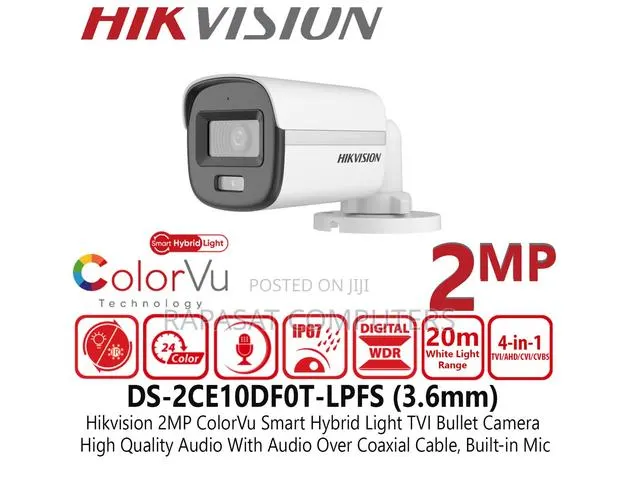 Hikvision (Ds-2ce10df0t-Lpfs) 2mp Colorvu Outdoor Camera · Photo 1