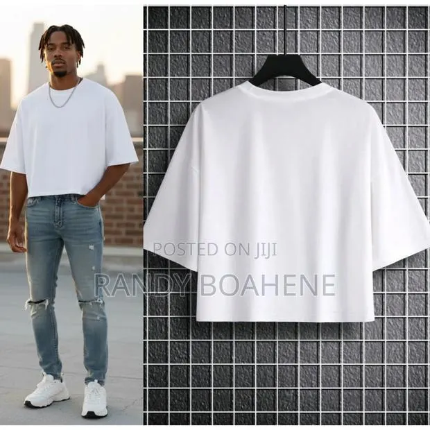 Men Thick Plain T Crop Top