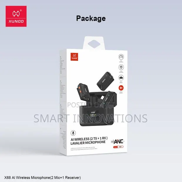 AI Noise Reduction Lavalier Microphone (2 Transmitters+1 Receiver) · Photo 1