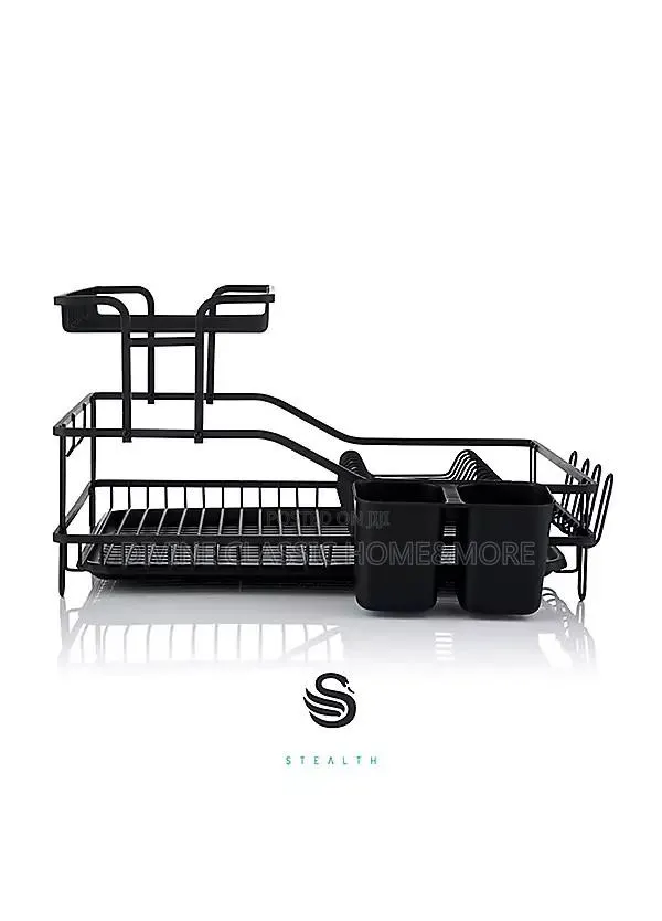 Swan Stealth 15 Plate Dish Rack With Removable Cutlery Holder · Photo 1