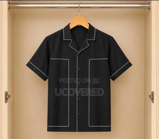 Sleek Black Cuban Collar Shirt From Le Monde Denim · Photo 1