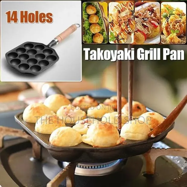 Seasoned Thickened Cast Iron Takayoki Skillet (14 15 Holes · Photo 1