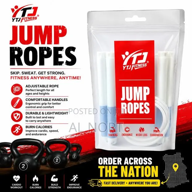Ytj Fitness Adjustable Jump Rope – White Blue · Photo 1