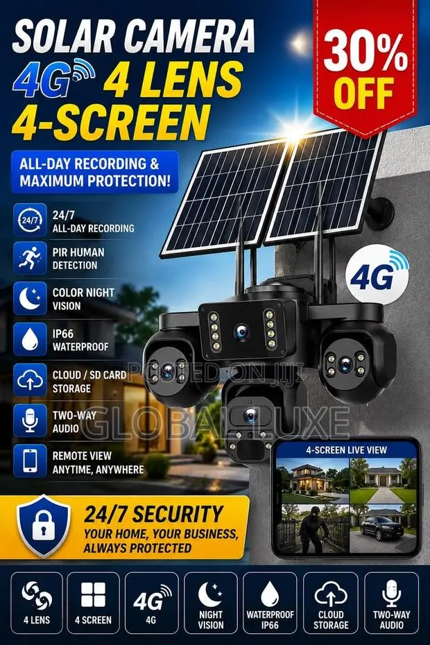 4-Lens Solar Security Camera – 4G Smart CCTV Camera · Photo 1