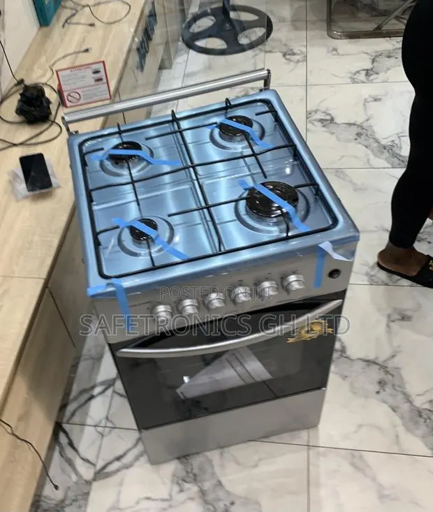 Lastest Grey Volcano 50×50 Gas Cooker | 4 Burners Oven Grill | Silver · Photo 1