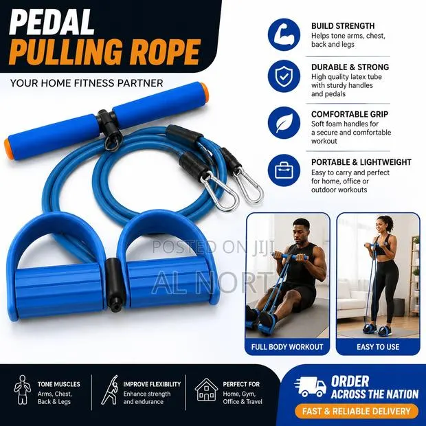 Pedal Pulling Rope – Resistance Exercise Band – Blue · Photo 1