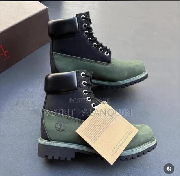 Timberland Premium 6-Inch Waterproof Boots in a Black and Dark Green · Photo 1