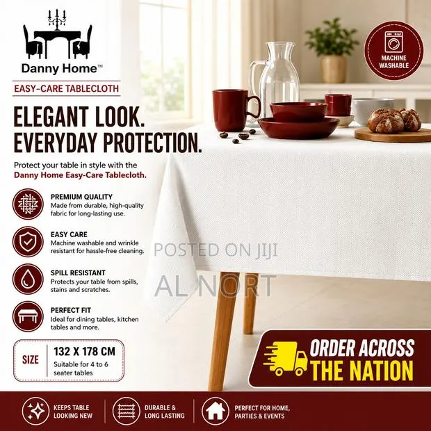 Danny Home Easy-Care Tablecloth - 132 × 178 Cm · Photo 1
