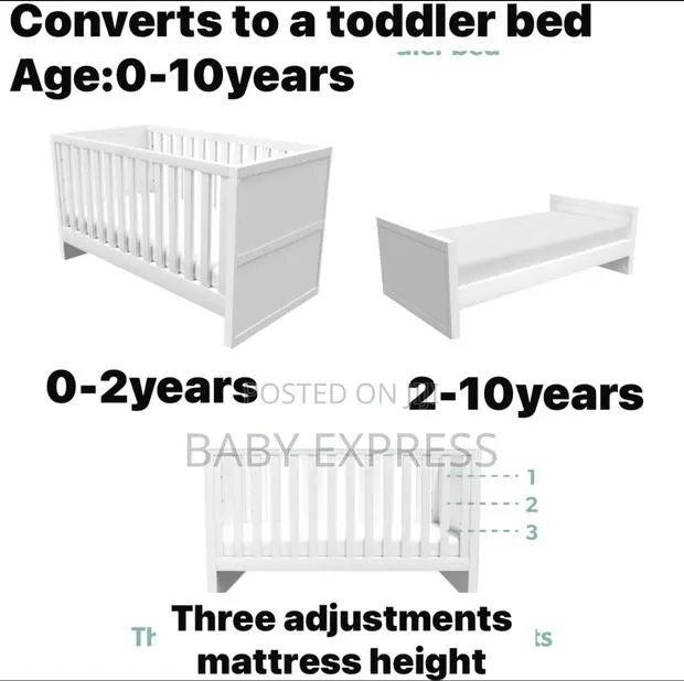 Convertible Baby Cot To Toddler Bed – Strong, Clean Affordable · Photo 1