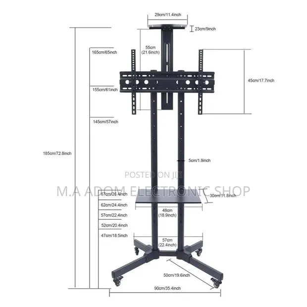 Very Durable Doesn’T Rust Tv Cart / Stand 32”-70 · Photo 1