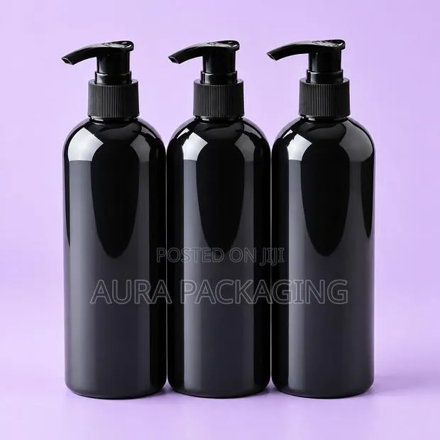 Black Lotion Bottle With Black or Gold Pump 250ml · Photo 1