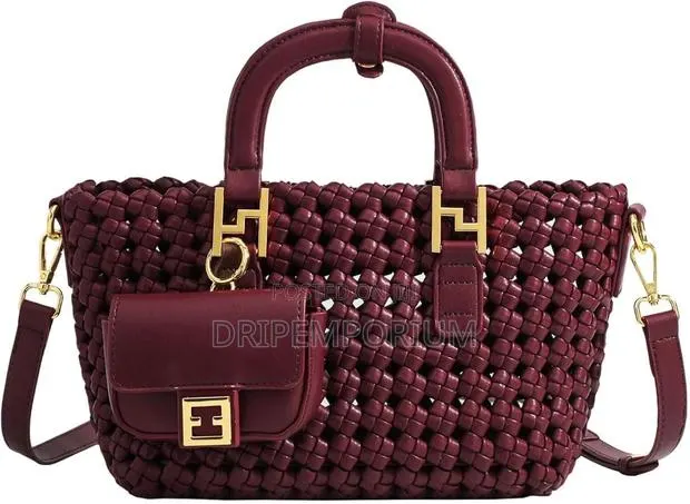Burgundy Woven Bag · Photo 1