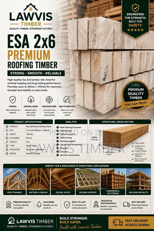 ESA 2×6 Roofing Timber | 50 × 150 Mm | Structural Grade · Photo 1