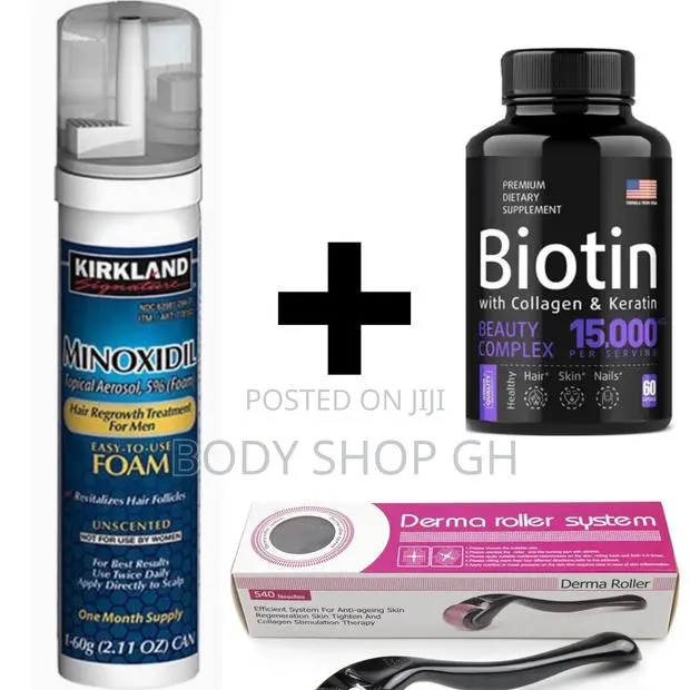 Kirkland Minoxidil Foam + Roller + Biotin -[Beard +Hairline] · Photo 1