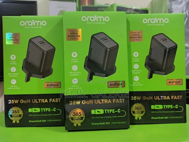 Oraimo Powergan 251 25w Gan Fast Mini Charger Set · Photo 1