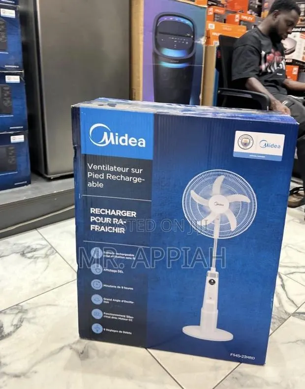 Adorable Midea 30watt Rechargeable Standing Fan(9 Speed) · Photo 1