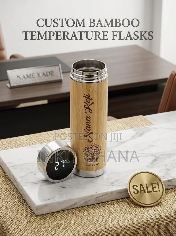 Custom Bamboo Temperature Flask · Photo 1
