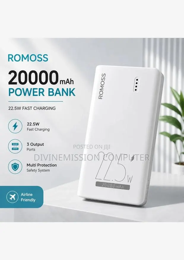 ROMOSS Power Bank 20,000mAh, Fast Charging Power Bank, Sense 6FS, · Photo 1