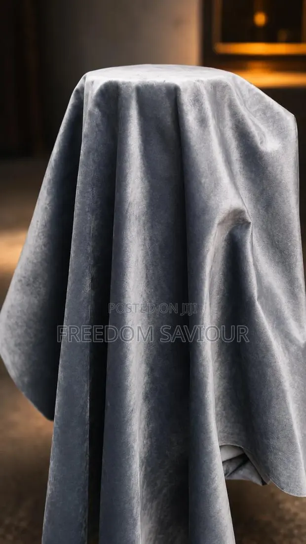 Luxury Silver Grey Velvet Upholstery Fabric · Photo 1