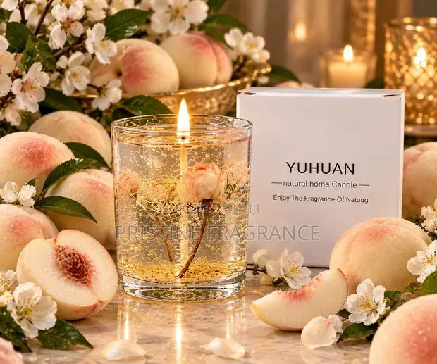 Scented White Peach Oolong Gel Candle · Photo 1