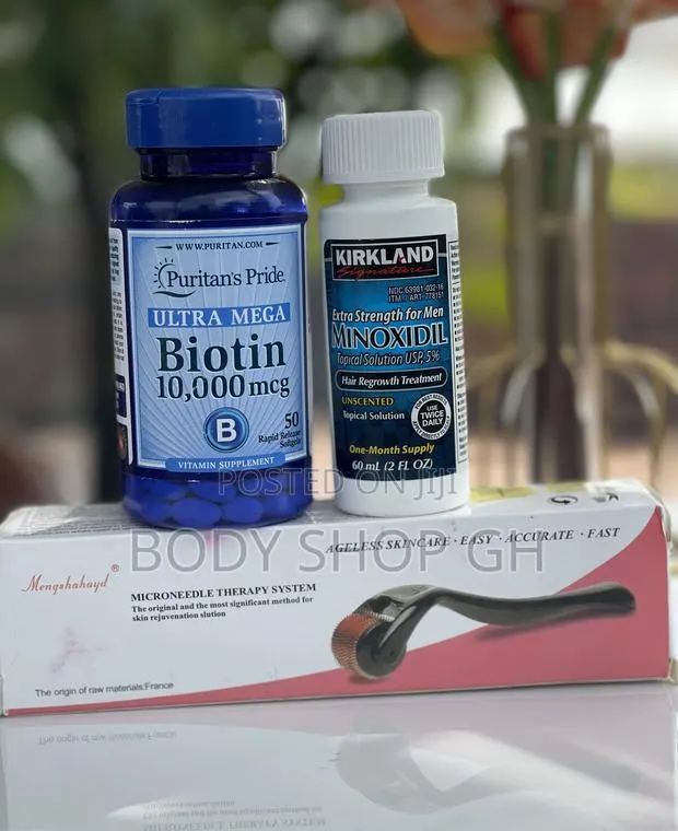 Beard and Hairline Growth KIT - Minoxidil + Roller + Biotin · Photo 1