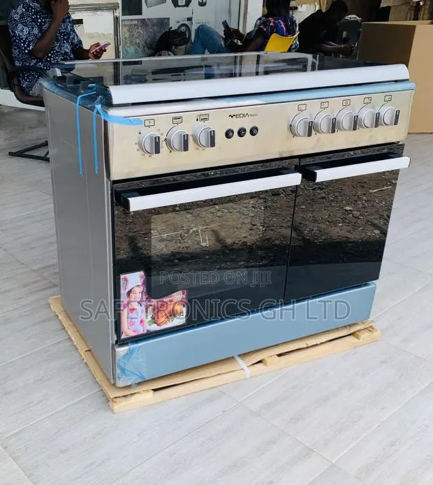Choose Grey Midea 90×60 5 Gas Cooker Grill Rotisserie Auto Ignition, · Photo 1
