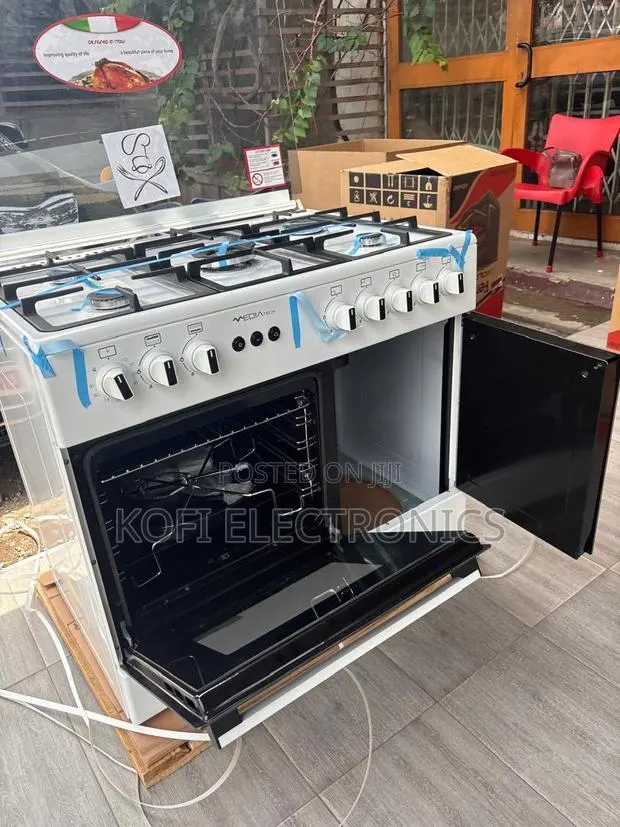 Mediatech 60x90 White Gas Cooker Elegant Kitchen Upgrade · Photo 1