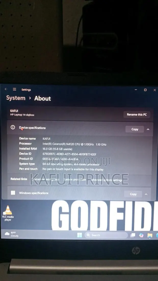 Laptop HP 14-dq1088wm 16GB Intel Celeron SSD 256GB · Photo 1
