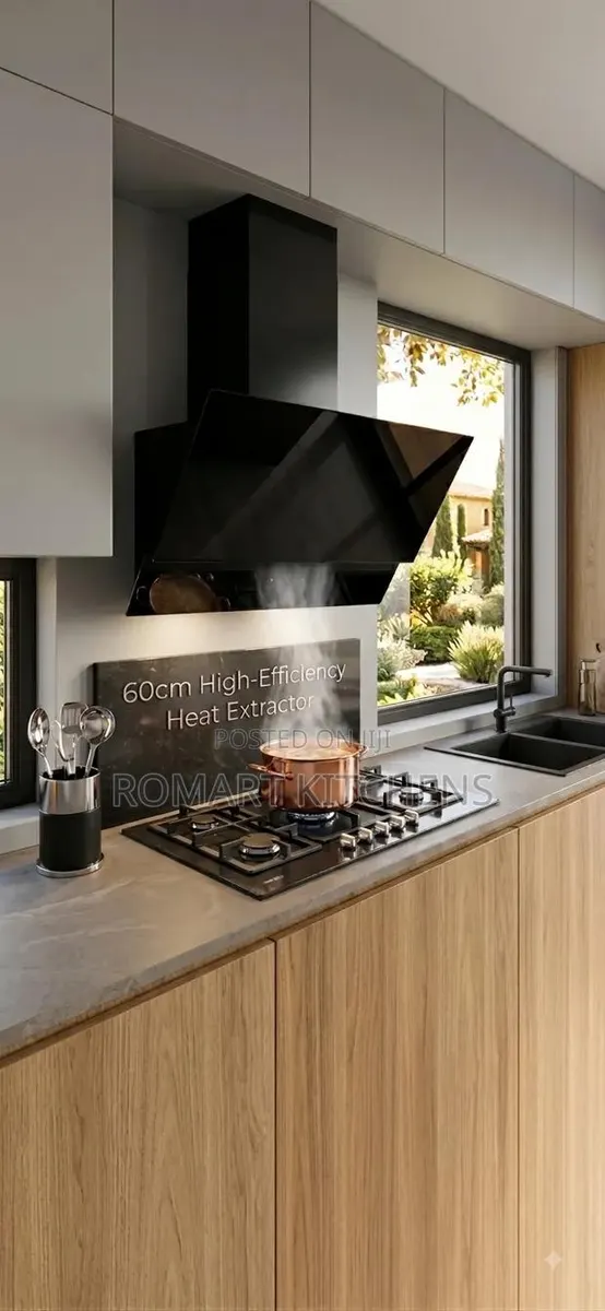 60cm Glass Kitchen Heat Extractor. Touch and Remote Control. No Hole · Photo 1