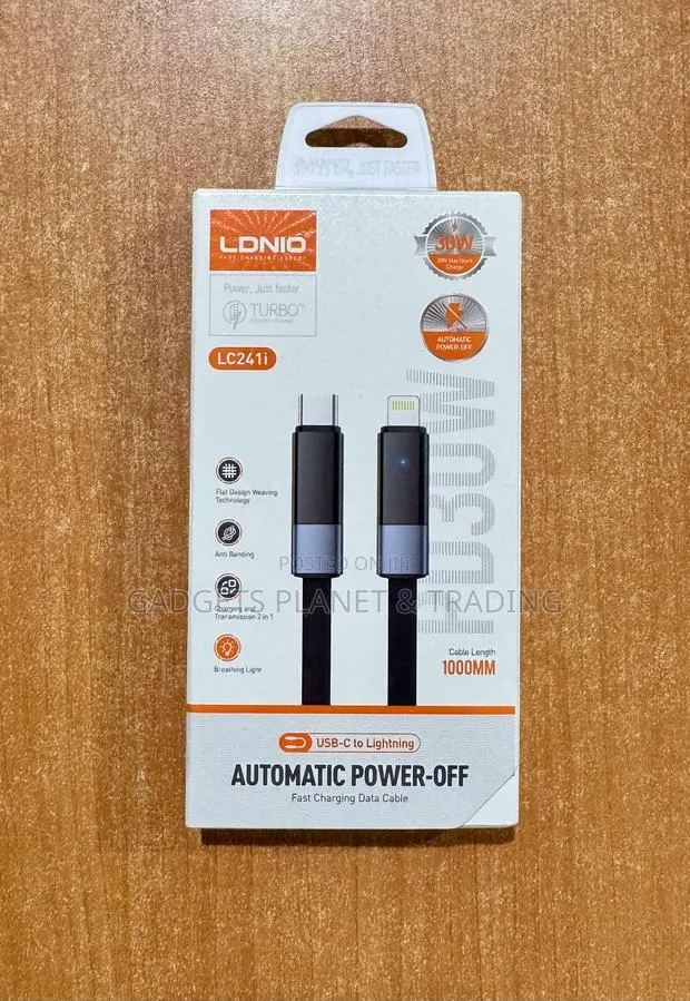 Ldnio Lc241i 30w SuperFast Type-C to Lightning Automatic PowerOff - 1M · Photo 1