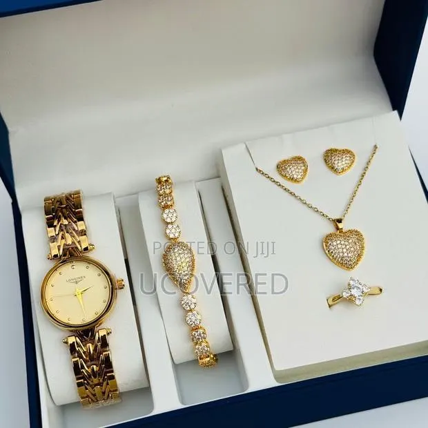 Ladies Watch + Bracelet + Necklace + Earrings Set · Photo 1