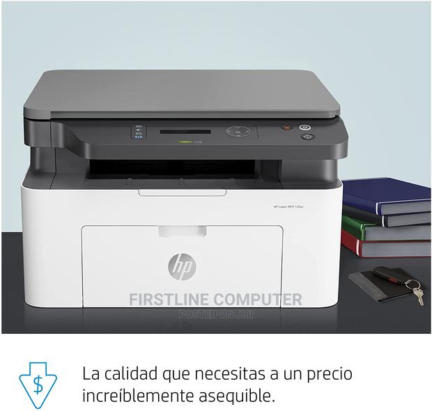 HP 135W Multifunction Laser Printer, White · Photo 1