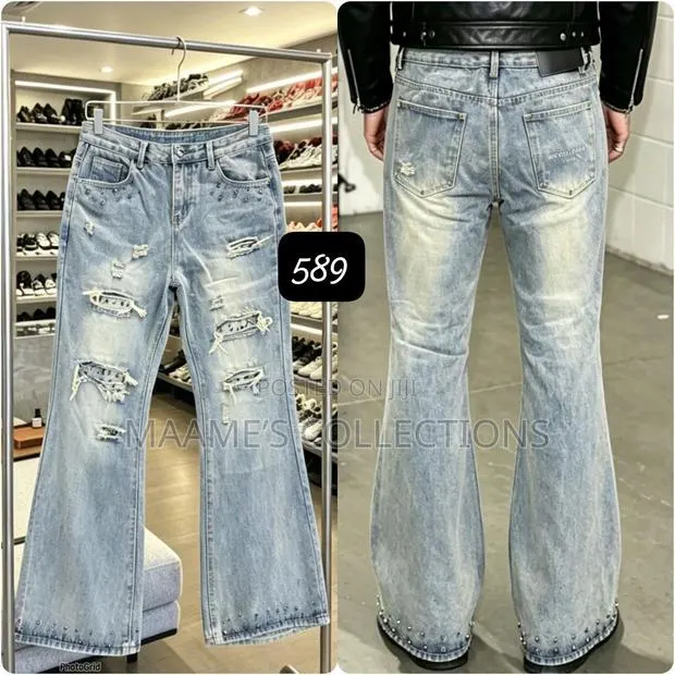 Men’s Wide Leg Baggy Jeans – Trendy Relaxed Fit Denim Pants · Photo 1